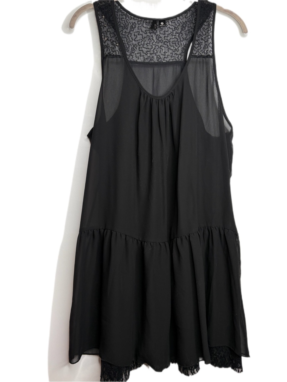 Sequins, Ruffle &  Lace Sleeveless Shift